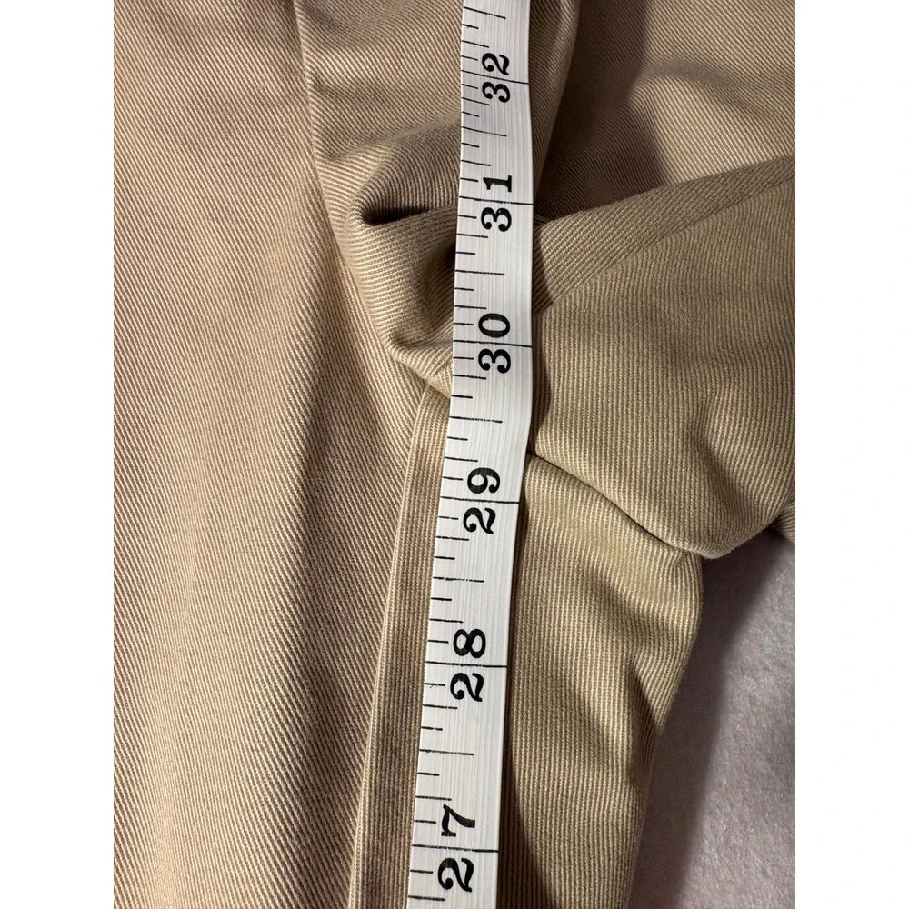 Orvis Mens Pleated Chino Pants 38 Khaki Tan Cotton Cuffed Dress Trousers RN70534